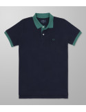 Outlet Polo Κοντό Μανίκι Slim Fit Μπλε Σκούρο| Oxford Company eShop