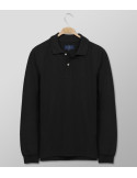 Polo Μακρύ Μανίκι Regular Fit Μαύρο| Oxford Company eShop