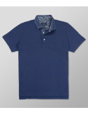 Outlet Polo Short Sleeve  Regular Fit Blue Indigo Oxford Company eShop