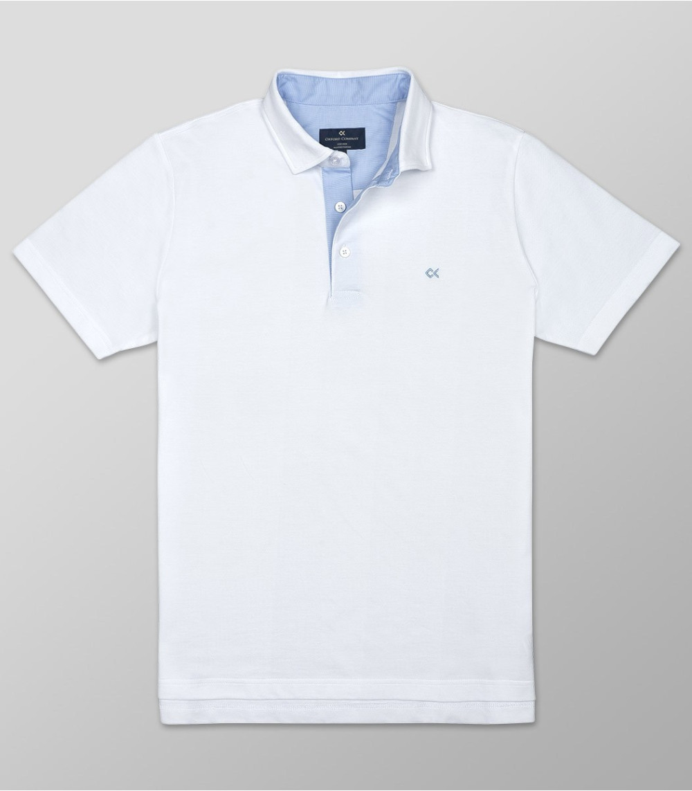 Outlet Polo Short Sleeve Regular Fit White| Oxford Company eShop