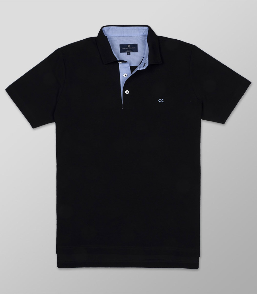 Outlet Polo Short Sleeve Regular Fit Black| Oxford Company eShop