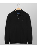 Polo Μακρύ Μανίκι Regular Fit Μαύρο| Oxford Company eShop