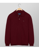 Polo Long Sleeve Regular Fit Plain Βordeaux | Oxford Company eShop