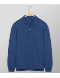 Polo Long Sleeve Regular Fit Plain Βlue Indigo | Oxford Company eShop