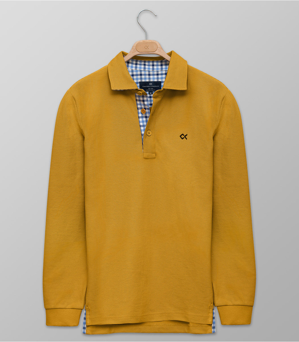 Yellow polo shirt long sleeve new arrivals